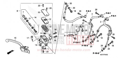 FR. BRAKE MASTER CYLINDER (CBF600SA8/NA8) CBF600NA8 de 2008